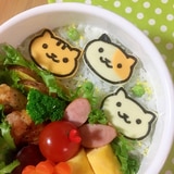 簡単海苔アートキャラ弁☆ねこあつめ3キャラ弁当♪